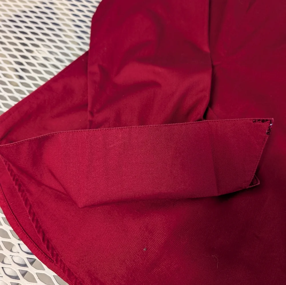 CR RANCHWEAR Long Sleeve Button-Up Shirt in Deep Berry With Tiny Crystal Sz L - Picture 11 of 11